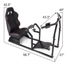 GTA-F Model Racing Simulator Cockpit Gaming Chair W/ Triple Monitor Stand