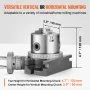 VEVOR Rotary Table for Milling Machines, 100 mm, Horizontal Vertical Model Precision Milling Rotary Table, with 80 mm 3-Jaw Chuck M10 T-Bolts Nuts, for Milling Engineering Indexing Tools