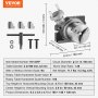 Mesa rotativa VEVOR para fresadoras, 100 mm, modelo horizontal vertical Mesa rotativa de fresagem de precisão, com mandril de 3 mandíbulas de 80 mm M10, porcas de parafusos em T, para ferramentas de indexação de engenharia de fresagem