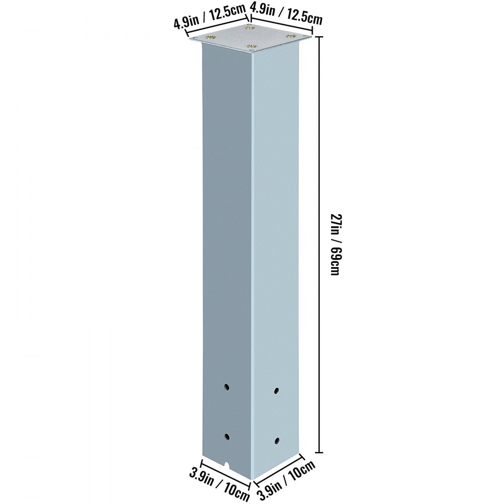 VEVOR Mailbox Post, 27" High Mailbox Stand, Granite Powder-Coated Mail Box Post Kit, Q235 Steel Post Stand Surface Mount Post for Sidewalk and Street Curbside, Universal Mail Post for Outdoor Mailbox