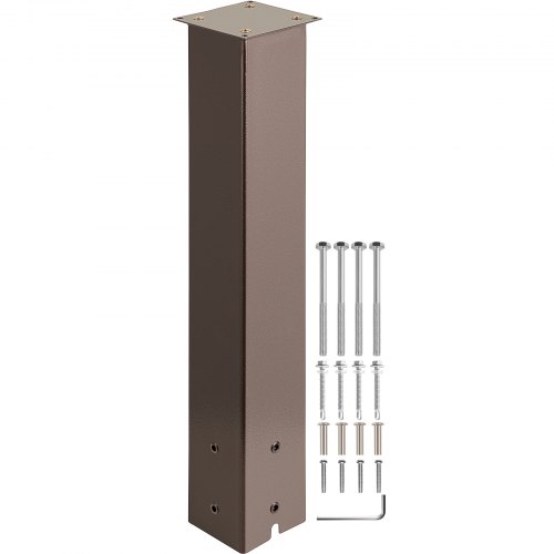 VEVOR Mailbox Post, 27" High Mailbox Stand, Bronze Powder-Coated Mail Box Post Kit, Q235 Steel Post Stand Surface Mount Post for Sidewalk and Street Curbside, Universal Mail Post for Outdoor Mailbox