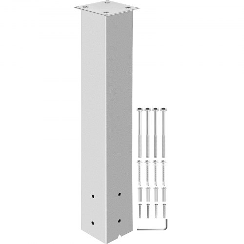 VEVOR Mailbox Post, 27" High Mailbox Stand, White Powder-Coated Mail Box Post Kit, Q235 Steel Post Stand Surface Mount Post for Sidewalk and Street Curbside, Universal Mail Post for Outdoor Mailbox