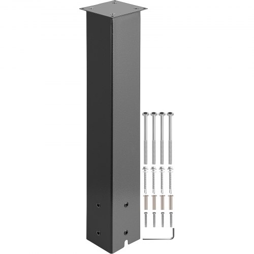 VEVOR Mailbox Post, 27" High Mailbox Stand, Black Powder-Coated Mail Box Post Kit, Q235 Steel Post Stand Surface Mount Post for Sidewalk and Street Curbside, Universal Mail Post for Outdoor Mailbox