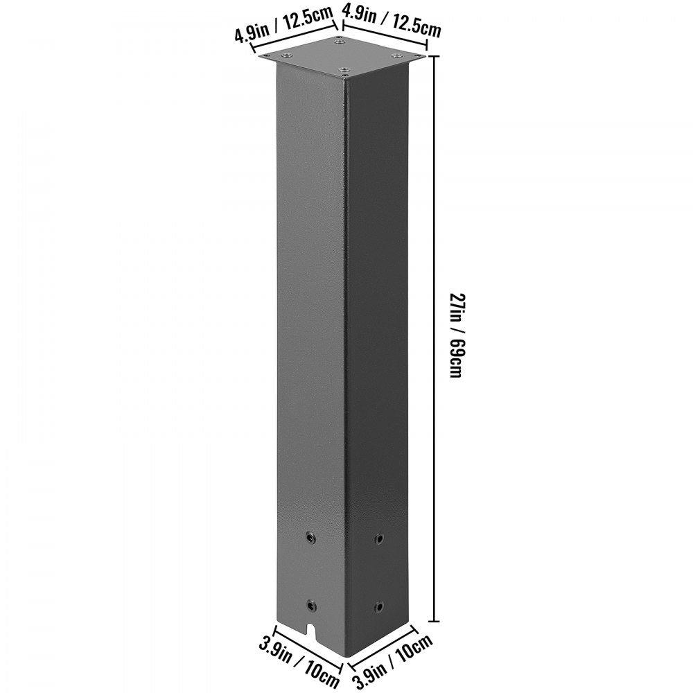 VEVOR Mailbox Post, 27" High Mailbox Stand, Black Powder-Coated Mail Box Post Kit, Q235 Steel Post Stand Surface Mount Post for Sidewalk and Street Curbside, Universal Mail Post for Outdoor Mailbox