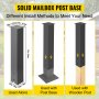 VEVOR Mailbox Post, 27" High Mailbox Stand, Black Powder-Coated Mail Box Post Kit, Q235 Steel Post Stand Surface Mount Post for Sidewalk and Street Curbside, Universal Mail Post for Outdoor Mailbox