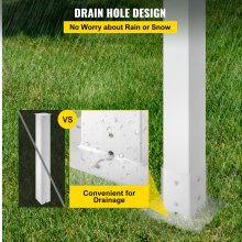 VEVOR Mailbox Post Stand Mail Box Post 43" White Powder-Coated Steel for Outdoor
