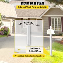 VEVOR Mailbox Post Stand Mail Box Post 43" White Powder-Coated Steel for Outdoor