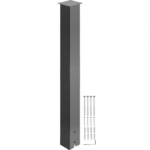 VEVOR Mailbox Post, 43\" High Mailbox Stand, Black Powder-Coated Mail Box Post Kit, Q235 Steel Post Stand Surface Mount Post for Sidewalk and Street Curbside, Universal Mail Post for Outdoor Mailbox