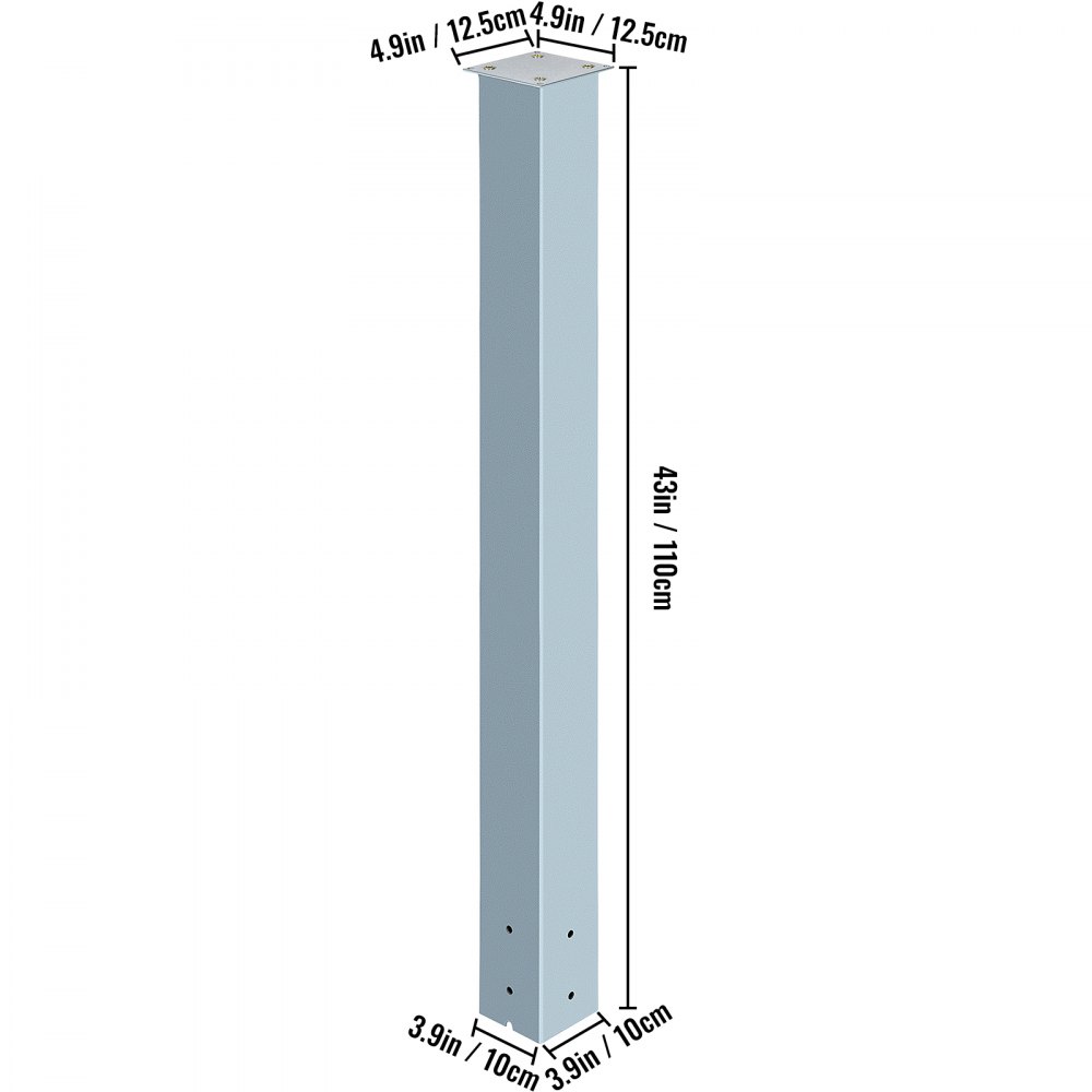 VEVOR Mailbox Post, 43" High Mailbox Stand, Granite Powder-Coated Mail Box Post Kit, Q235 Steel Post Stand Surface Mount Post for Sidewalk and Street Curbside, Universal Mail Post for Outdoor Mailbox