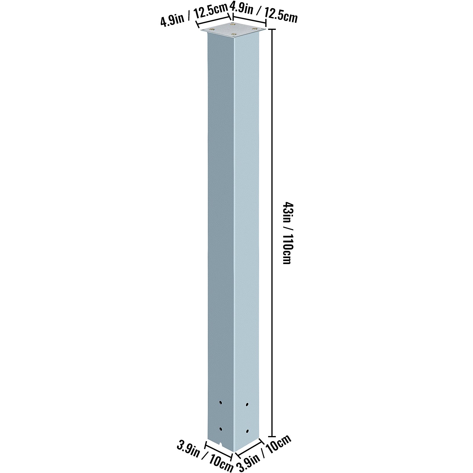 VEVOR Mailbox Post, 43" High Mailbox Stand, Granite Powder-Coated Mail Box Post Kit, Q235 Steel Post Stand Surface Mount Post for Sidewalk and Street Curbside, Universal Mail Post for Outdoor Mailbox
