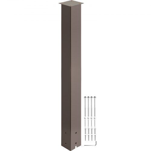 VEVOR Mailbox Post, 43" High Mailbox Stand, Bronze Powder-Coated Mail Box Post Kit, Q235 Steel Post Stand Surface Mount Post for Sidewalk and Street Curbside, Universal Mail Post for Outdoor Mailbox