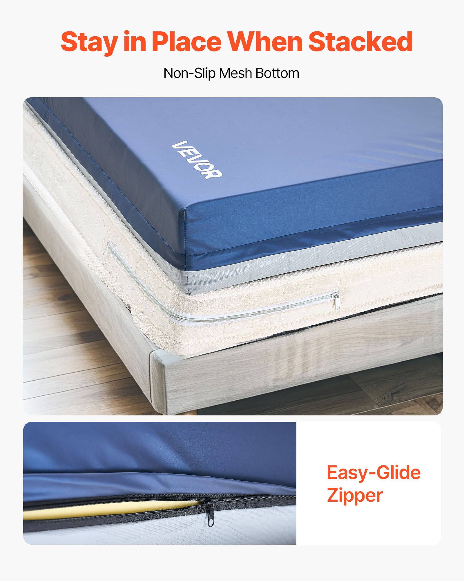 VEVOR Hospital Bed Mattress, 227 kg Load, Long Term Care Pressure Redistribution Medical-Grade Dual Layer Foam Mattress, Waterproof for Bedsore Treatment Nursing Homes & Home Care, 914 x 2030 x 153 mm