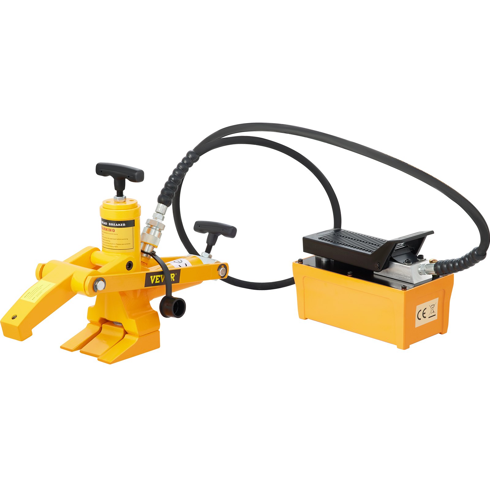 Tractor Truck Tire Hydraulic Bead Breaker Changer W/10000PSI Foot Pump & AirHose