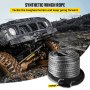 Corda de guincho VEVOR, corda de guincho sintética de 3/8" x 95', manga protetora de aço inoxidável de 20.500 libras, manga protetora de dedal para SUV ATV UTV Truck Jeep