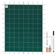 Rectangular Safety Mesh Swimming Pool Cover 18X32 FT Green Winter Outdoor