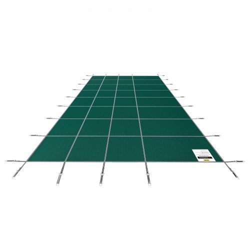 VEVOR Pool Safety Cover 18x42ft, Inground Pool Cover fit for 16x40 ft Pool, Rectangle Inground Safety Pool Cover Green Mesh Solid Pool Safety Cover for Swimming Pool Winter Safety Cover