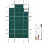 VEVOR Pool Safety Cover Passer 18x36 fot rektangulære inground bassenger, sikkerhetsbassengdeksel med 4x10 fot senter endetrinn, mesh solid bassengdeksel med dreneringshull for svømmebasseng, vintersikkerhetsdeksel, grønn