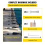 VEVOR pool safety cover with complete hardware including tension springs and ground bolts.