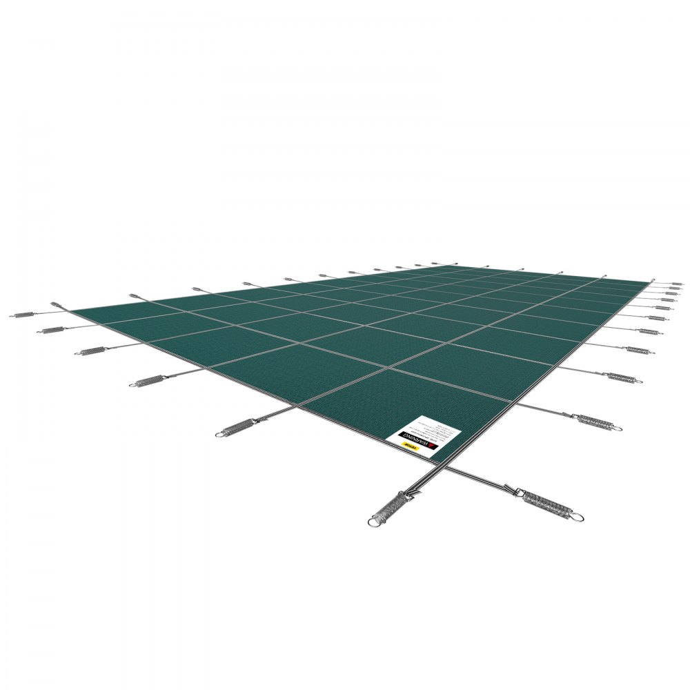 VEVOR Pool Safety Cover Fits 18x36ft Rectangle Inground Pools, Safety Pool Cover with Drainage Holes, Mesh Solid Pool Cover for Swimming Pool, Winter Safety Cover, Green