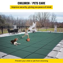 Rectangular Safety Pool Cover Green Step Section 4X8 FT Winter Outdoor