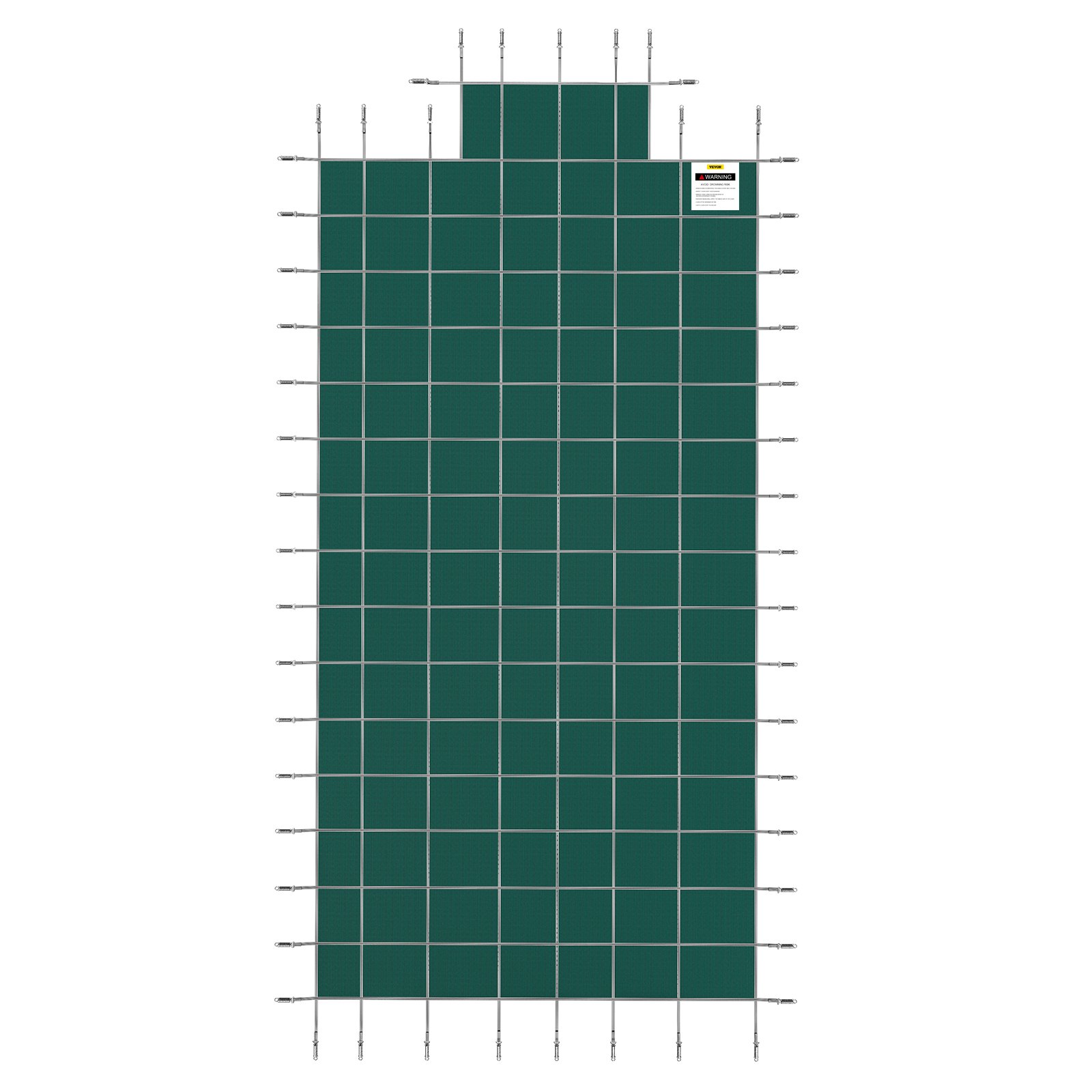 VEVOR Pool Safety Cover Fits 20x40ft Rectangle Inground Pools, Safety Pool Cover with 4x10ft Center End Step, Mesh Solid Pool Cover with Drainage Holes for Swimming Pool, Winter Safety Cover, Green