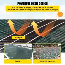 Rectangular Safety Mesh Swimming Pool Cover 20X40 FT Green Winter Outdoor