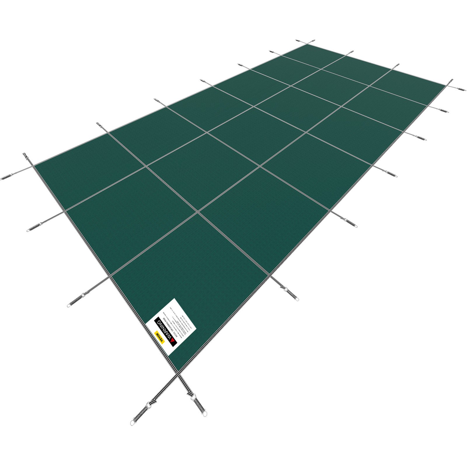 VEVOR Pool Safety Cover Fits 20x40ft Rectangle Inground Pools, Safety Pool Cover with Drainage Holes, Mesh Solid Pool Cover for Swimming Pool, Winter Safety Cover, Green