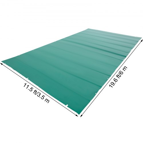 VEVOR Pool Safety Cover, 11.5x19.6 ft In-ground Pool Cover, Green PVC Pool Covers, Rectangular Safety Pool Cover In-ground Cover Solid Safety Pool Cover for Swimming Pool Winter Protection Cover