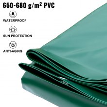 VEVOR bassengbeskyttelsesdeksel, 11,5x19,6 fot i bakken bassengdeksel, grønt PVC bassengdeksel, rektangulært sikkerhetsbassengdeksel i bakken Solid sikkerhetsbassengdeksel for svømmebasseng vinterbeskyttelsesdeksel