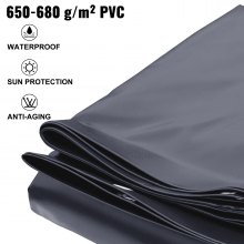 VEVOR Pool Safety Cover, 11.5x19.6 ft In-ground Pool Cover, Charcoal PVC Pool Covers, Rectangular Safety Pool Cover In-ground Cover Solid Safety Pool Cover for Swimming Pool Winter Protection Cover