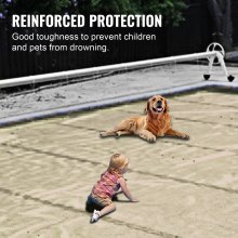 VEVOR Pool Safety Cover, 13x26 ft In-ground Pool Cover, Beige In-ground Pool Cover, PVC Pool Covers Rectangular Safety Pool Cover Solid Safety Pool Cover for Swimming Pool Winter Protection Cover