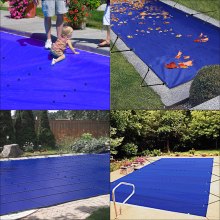 Acoperire de siguranță pentru piscină VEVOR, 13 x 26 ft, acoperire pentru piscină interioară, acoperire pentru piscină din PVC albastru, husă dreptunghiulară de siguranță pentru piscină de iarnă.