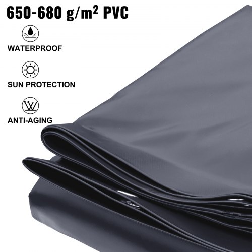 VEVOR Pool Safety Cover, 13x26 ft In-ground Pool Cover, Charcoal In-ground Pool Cover, PVC Pool Covers Rectangular Safety Pool Cover Solid Safety Pool Cover for Swimming Pool Winter Protection Cover