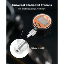 VEVOR Digital Hydraulic Pressure Gauge 10000 PSI/700 Bar 1/4-NPT for Excavator