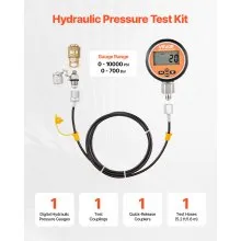VEVOR Digital Hydraulic Pressure Test Coupling Kit 10000PSI Gauge Coupling Hose