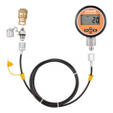 VEVOR Digital Hydraulic Pressure Test Coupling Kit, 10000 PSI Pressure Gauge Manometer Tester with 1 Gauge, 1 Test Coupling, 1 Quick-Release Coupler, and 1 Hose for Excavator Construction Machinery