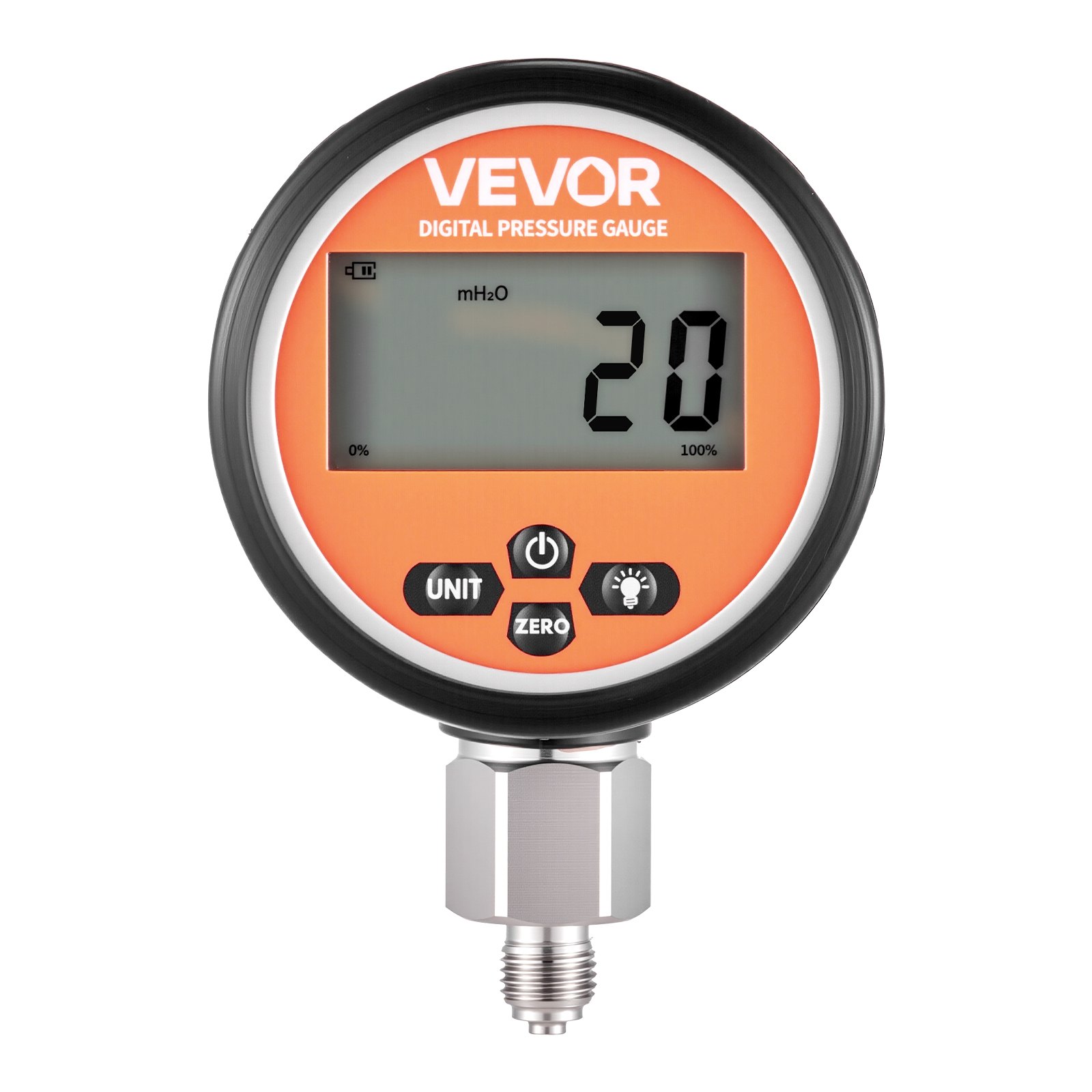 VEVOR Digital Hydraulic Pressure Test Coupling Kit, 700 Bar Pressure Gauge Manometer Tester with 1 Gauge, 1 Test Coupling, 1 Quick-Release Coupler, and 1 Hose for Excavator Construction Machinery