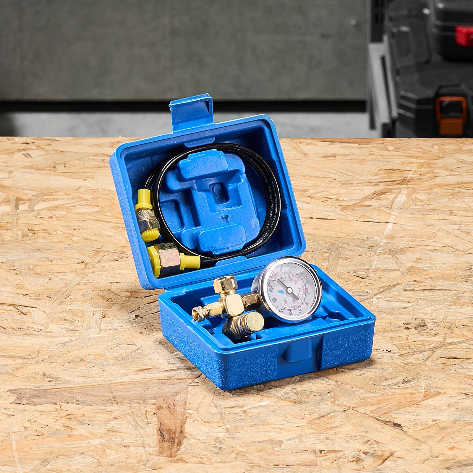 VEVOR Hydraulic Nitrogen Accumulator Charging Kit, 0-1420 PSI Nitrogen Fill Kit, Pressure Test System with 1 Pressure Gauge, 1 Gas Hose, 1 Valve Body and 1 CGA580 Adapter for Construction Machinery