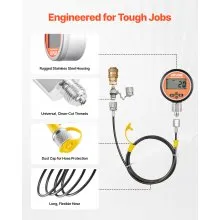 VEVOR Digital Hydraulic Pressure Test Coupling Kit 10000PSI 2 Gauges 9 Couplings