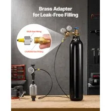 VEVOR Hydraulic Nitrogen Accumulator Charging Kit 3 Gauges 6 Adapters 1 Hose