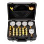 VEVOR Hydraulic Pressure Test Kit, 10/60/160/400/600 Bar (150/900/2300/6000/9000 PSI), Hydraulic Gauge Kit 5 Gauges 20 Couplings 4 Quick-Release Couplers 3 Hoses for Excavator Construction Machinery