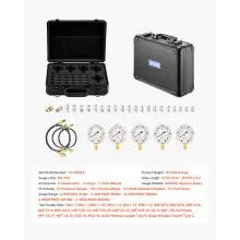 VEVOR Hydraulic Pressure Test Kit 5 Gauges 20 Couplings 4 Connectors 3 Hoses