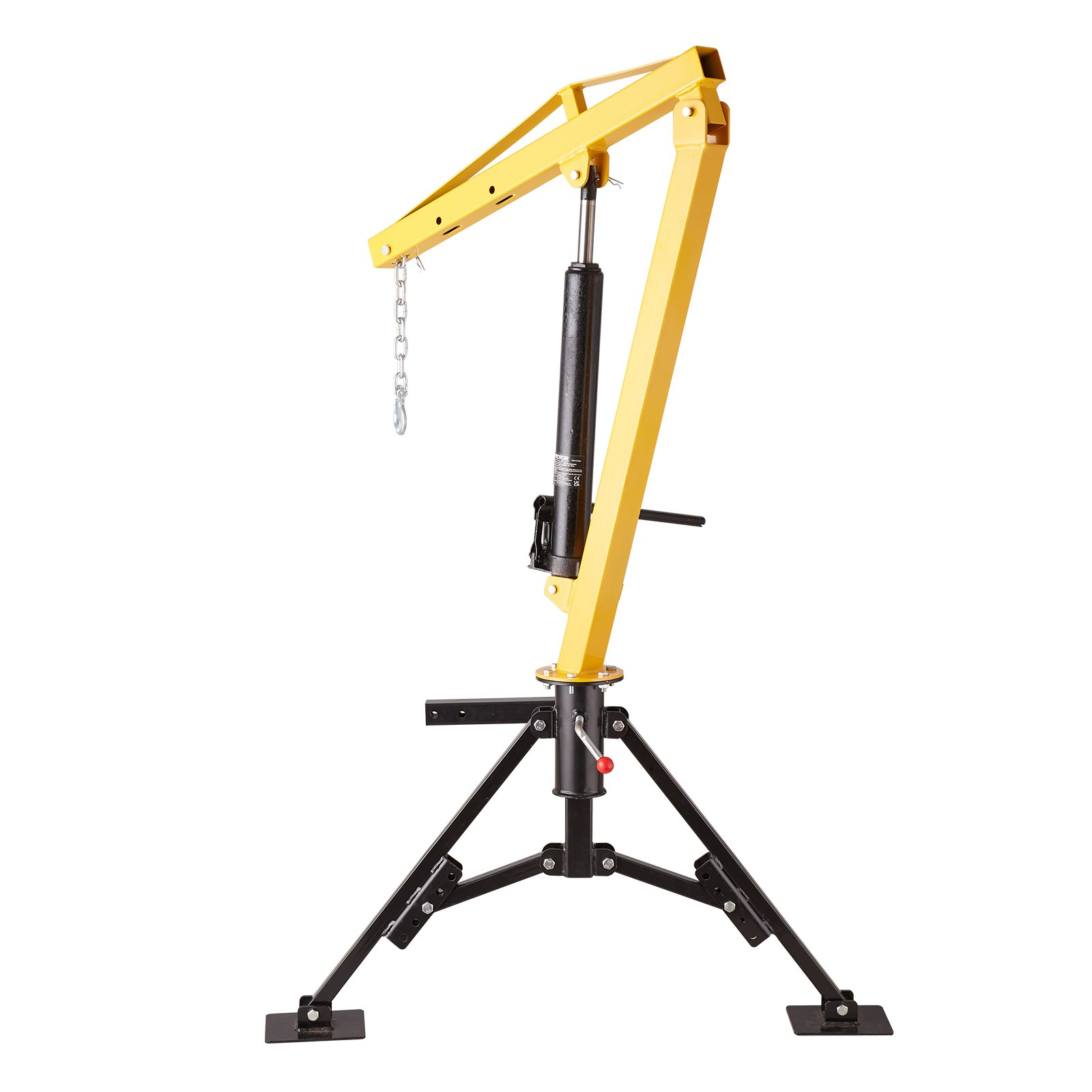 VEVOR Hydraulic Pickup Truck Crane, 453.6 kg Capacity, 360° Swivel, Hitch Mounted Crane with Three Boom Capacities of 226.8 kg, 340.2 kg & 453.6 kg, for Lifting Goods in Construction, Forestry, Factory
