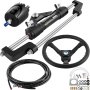 VEVOR Hydraulic Boat Steering Kit, 300HP Hydraulic Steering Helm Pump, Aluminum Alloy Steering Cylinder, 13.5\" Steering Wheel with 10\" Hydraulic Steering Hose for Boat Steering System