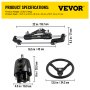 VEVOR Hydraulic Boat Steering Kit, 300HP Hydraulic Steering Helm Pump, Aluminum Alloy Steering Cylinder, 34.5cm Steering Wheel with 3m Hydraulic Steering Hose for Boat Steering System