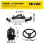 VEVOR 300HP Hydraulic Boat Steering Kit, Hydraulic Steering Helm Pump, Aluminum Alloy Steering Cylinder, 13.5" Steering Wheel with 10" Hydraulic Steering Hose for Boat Steering System