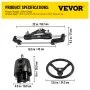 VEVOR Hydraulic Boat Steering Kit, 300HP Hydraulic Steering Kit Helm Pump, Hydraulic Outboard Steeing Kit with 14 Feet Hydraulic Steering Hose for Boat Steering System