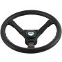 boat steering wheel for VEVOR hydraulic outboard steering kit, featuring a dolphin emblem.