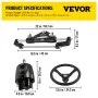VEVOR Hydraulic Outboard Steering Kit 300HP, Hydraulic Steering Kit Helm Pump, Hydraulic Boat Steering Kit with 16 Feet Hydraulic Steering Hose for Boat Steering System