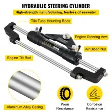 VEVOR Hydraulic Outboard Steering Kit 300HP, Hydraulic Steering Kit Helm Pump, Hydraulic Boat Steering Kit with 16 Feet Hydraulic Steering Hose for Boat Steering System